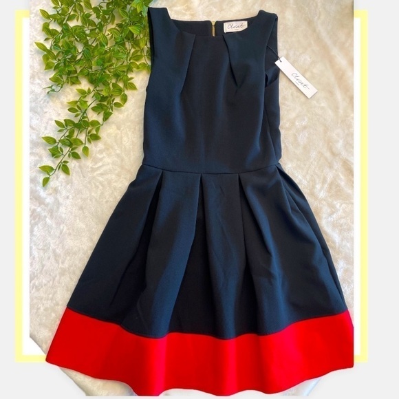 NWT 🏷 CLOSET‎ LONDON Black and Red Sleeveless Evening Dinner Dress Size 4 - Picture 1 of 7